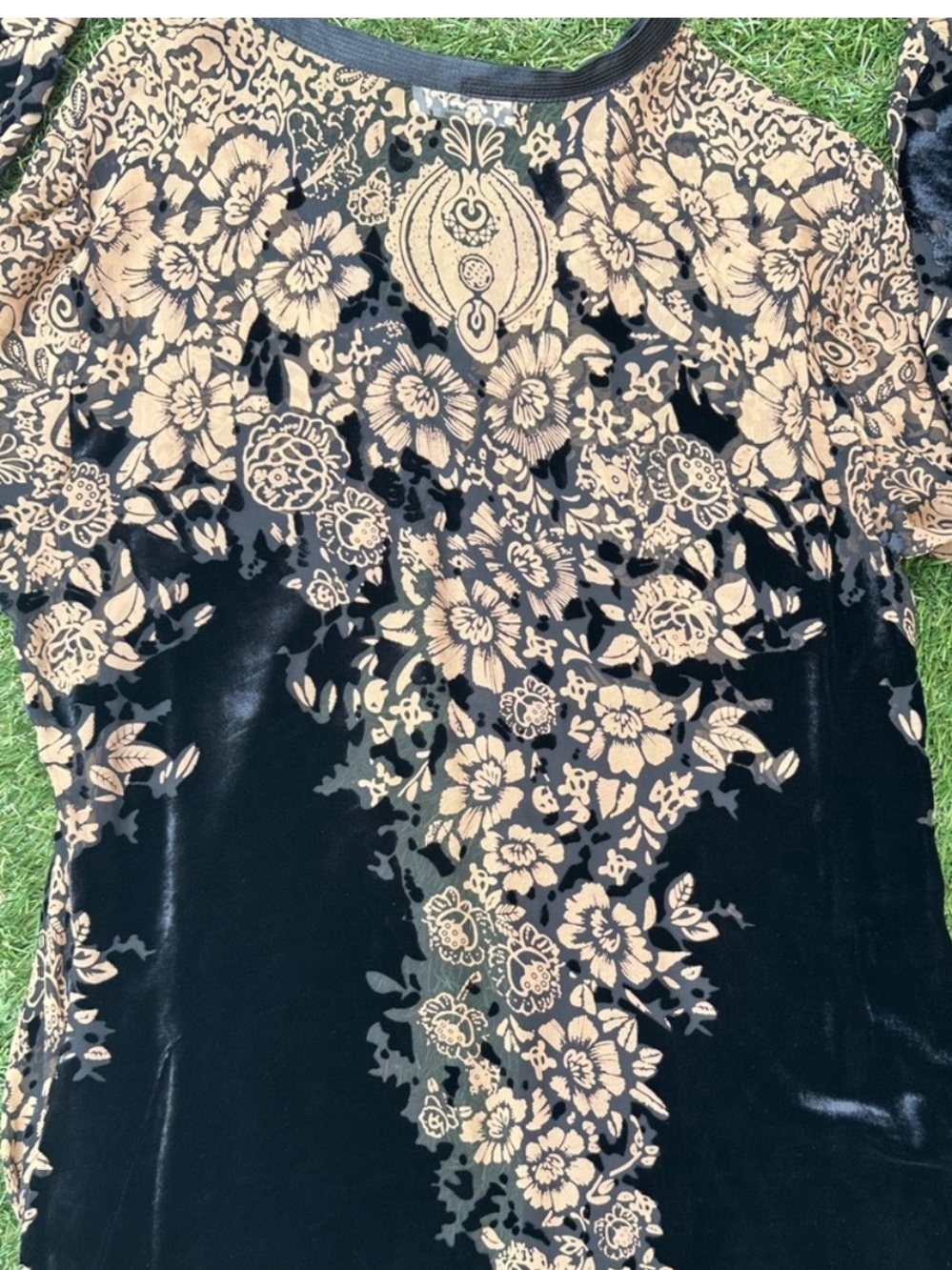 Vintage Y2K WhimsyGoth Fairy Floral Velvet Silk Burnout Kimono Cardigan Medium - Picture 8 of 12